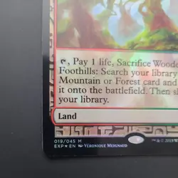 Foil Wooded Foothills Battle For Zendikar Expedition MtG Magic NM Near Mint Land - Image 4
