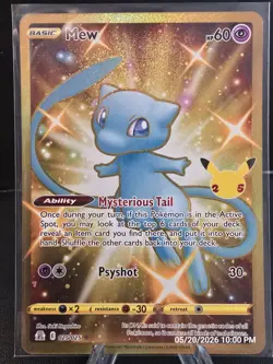 Mew 025/025 Celebrations Secret Rare Holo Pokemon TCG Card English 2021 - Image 1