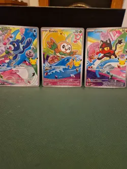 Pokemon First Partner set Alola Starters Rowlet Litten Popplio 043 044 045 - Image 1