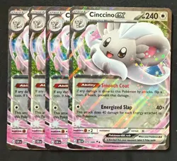 Pokemon TCG - Cinccino ex 073/086 Playset (x4) Chaos Rising - Image 1