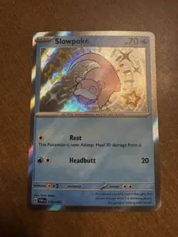 Pokemon TCG Slowpoke baby shiny from Paldean Fates 116/091 - Image 1
