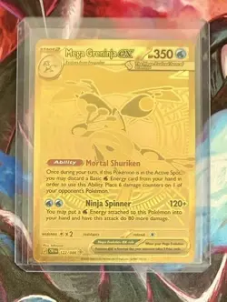 2026 Pokemon Chaos Rising #122/086 Mega Greninja EX Hyper Rare Gold NM - Image 1