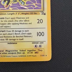 Wizards of the Coast Magneton 11/62 Fossil Unlimited Holo Rare Stage 1 80HP - Image 4