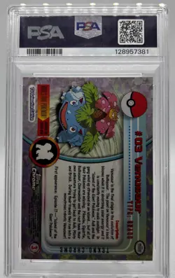 2000 Pokemon Topps Chrome TV Venusaur #3 Tekno Holo PSA 6 EX-MT POP 5 - Image 2