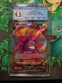Crobat V 182/189 Full Art Ultra Rare Pokemon Darkness Ablaze CGC 9.5 Gem Mint - Image 1
