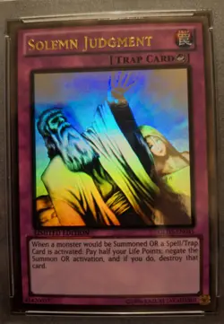 2012 Yugioh Gold Series Haunted Mine Solemn Judgment Ghost Rare PSA 9 Pop 53 🔥 - Image 3