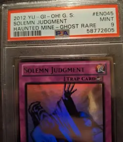 2012 Yugioh Gold Series Haunted Mine Solemn Judgment Ghost Rare PSA 9 Pop 53 🔥 - Image 4