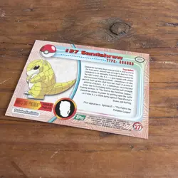 Pokemon Card Sandshrew Topps TV Animation Edition 27 1999 Rare Green Label - Image 4