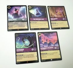 Disney Lorcana Theme Lot - Fantasia Theme Lot Of 5 Cards - Image 2