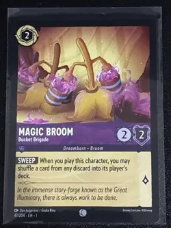 Disney Lorcana Fantasia Theme 3 Card Lot Chernabog Cold Foil/Magic Broom - Image 2