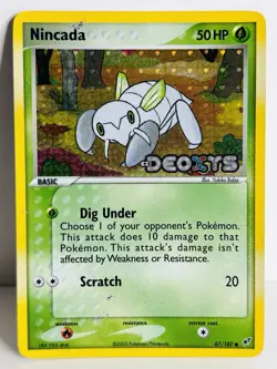Nincada 67/107 Reverse Holo EX Deoxys Pokemon Card Stamped - Image 1