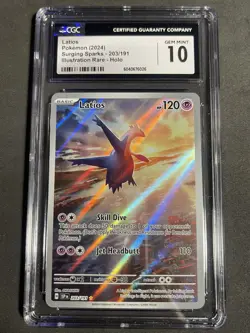 Pokemon Latios Surging Sparks Illustration Rare Holo Card #203/191 CGC 10 - Image 1