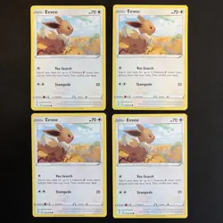 4x Eevee 125/203 Pokemon TCG Evolving Skies NM Playset Common Lot - Image 1
