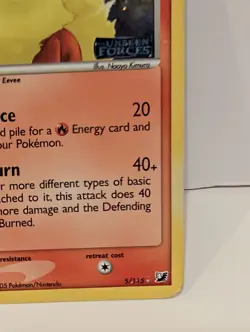 Pokemon Card TCG Flareon 5/115 Unseen Forces Reverse Holo Stamp - LP. - Image 4