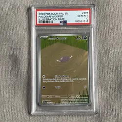 2023 PSA 10 Gem Mnt Pokemon PALDEA EVOLVED #221 PALDEAN WOOPER ILLUSTRATION RARE - Image 1