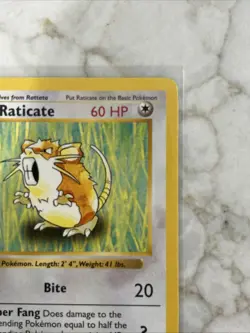 1999 Pokemon Base Set 1st Shadowless Raticate 40/102 NM/ - Image 3
