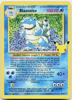Blastoise 2/102 Celebrations: Classic Collection Pokemon Holo NM - Image 1