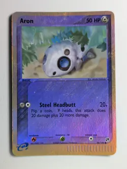 Moderately Played 2003 Pokemon EX Sandstorm Aron 56/100 Common Reverse Holo - Image 1