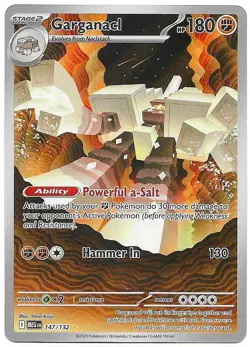 Pokemon Garganacl Holo Illustration Rare ME01: Mega Evolution 147/132 NM - Image 1