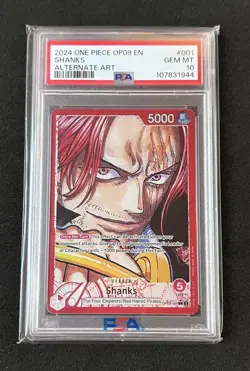 2024 One Piece OP09-001 Shanks Alternate Art Leader PSA 10 - Image 1