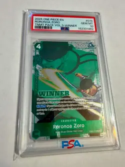 One Piece TCG Roronoa Zoro (WINNER Pack 2025 Vol. 3) EB02-019 PSA 10 - Image 1