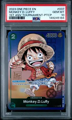 2023 ONE PIECE PROMOS TOURNAMENT- 1ST PARTICIPATION #037 MONKEY D. LUFFY PSA 10 - Image 1