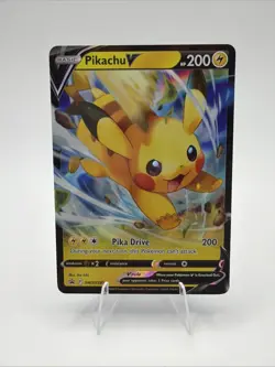 Pikachu V SWSH285 Black Star Promo Full Art Pokemon Sword & Shield LP - Image 1