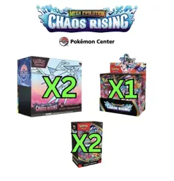 CHAOS RISING 2 Pokemon Center ETB’s + 1 Booster Box + 2 Booster Bundles - Image 1