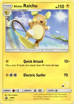 Alolan Raichu - SM65 - Pokemon Sun & Moon Promo Pikachu Deck (Symbol 56) VLP - Image 1