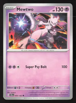 Mewtwo 59/142 Uncommon Stellar Crown Pokemon Moderately Played - Image 1