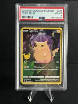 2021 POKEMON CELEBRATIONS #005 FULL ART/PIKACHU PSA 8 - Image 1