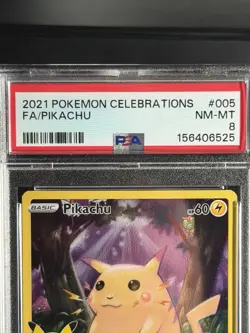 2021 POKEMON CELEBRATIONS #005 FULL ART/PIKACHU PSA 8 - Image 2