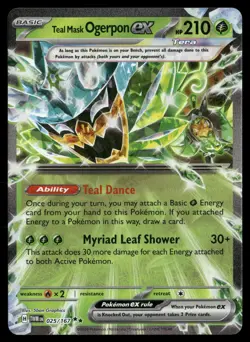 Teal Mask Ogerpon ex 025/167 Double Rare Twilight Masquerade Pokemon NM/M - Image 1