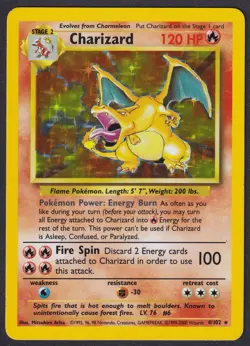 Pokemon Charizard 4/102 Holo 1999-2000 4th Print Base Set - Image 1