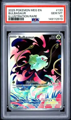 2025 POKEMON MEG EN-MEGA EVOLUTION ILLUSTRATION RARE #133 BULBASAUR PSA 10 - Image 1