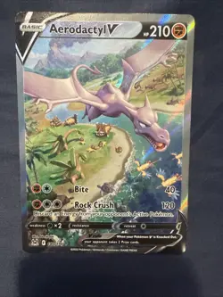 Pokemon TCG Aerodactyl v 180/196 Lost Origin Alt Art Holo Rare LP/NM Condition - Image 1