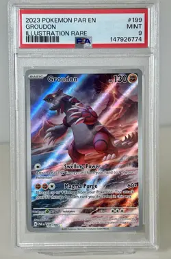 2023 POKEMON PAR EN-PARADOX RIFT ILLUSTRATION RARE #199 GROUDON PSA 9 - Image 1