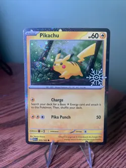 PIKACHU 025/165 HOLO SNOWFLAKE STAMP POKEMON NM/M - Image 1
