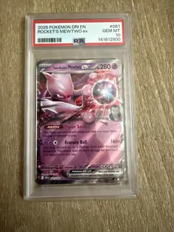 TEAM ROCKET'S MEWTWO EX #081 PSA 10 GEM MT 2025 POKEMON DRI EN - Image 1