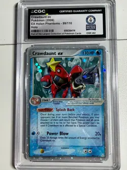 2006 Pokemon Crawdaunt EX Holon Phantoms, #99/110| CGC Designated "Authentic" - Image 1