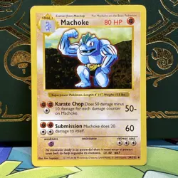 Machoke 1999 Pokemon Game Shadowless Base Set #34/102 MP - Image 1