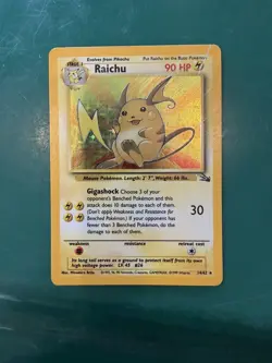 1999 Pokemon—Raichu #14/62/Muk #13/62 Fossil—Holo Rare [Damaged] - Image 1