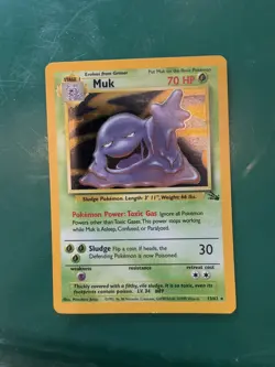 1999 Pokemon—Raichu #14/62/Muk #13/62 Fossil—Holo Rare [Damaged] - Image 3