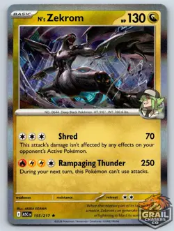 N's Zekrom 155/217 Ascended Heroes Near Mint Holo Pokemon Card - Image 1
