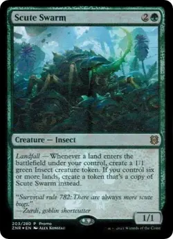 FOIL Scute Swarm PROMO Zendikar Rising 203/280 MTG ZNR NM - Image 1