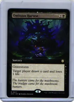 x1 Ominous Harvest - Extended Art R MTG Commander: Secrets of Strixhaven M/NM, E - Image 1