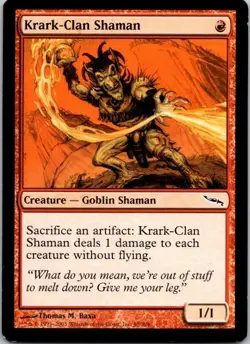 MTG Magic the Gathering Krark-Clan Shaman Mirrodin Played See Scan N - Image 1