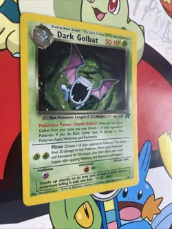 Pokemon TCG WOTC Team Rocket Dark Golbat 7/82 Holo Rare SWIRL Unlimited LP/MP - Image 2