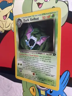 Pokemon TCG WOTC Team Rocket Dark Golbat 7/82 Holo Rare SWIRL Unlimited LP/MP - Image 3