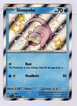 Slowpoke 116/091 Shiny Rare Paldean Fates Pokemon Holo Near Mint - Image 1